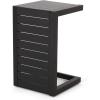 Christopher Knight Home Jesse Coral Outdoor Modern Aluminum C-Shaped End Table, White(Matte Black)