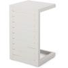 Christopher Knight Home Jesse Coral Outdoor Modern Aluminum C-Shaped End Table, White(White)