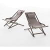 Christopher Knight Home Nikki Outdoor Wood and Canvas Sling Chairs, 2-Pcs Set, Grey