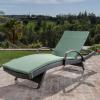 Christopher Knight Home Salem Outdoor Wicker Adjustable Chaise Lounge with Arms, with Cushion, Multibrown / Jungle Green