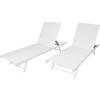 Christopher Knight Home Salton Outdoor Aluminum and Mesh Chaise Lounge Set, 2-Pcs Set, White / White