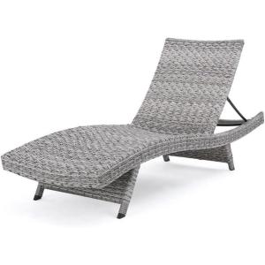 Christopher Knight Home Crete Outdoor Wicker Chaise Lounge (Set Of 4), Gray, 4-Pcs Set