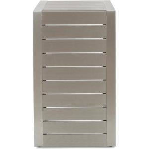 Christopher Knight Home Jesse Coral Outdoor Modern Aluminum C-Shaped End Table, White(Silver)