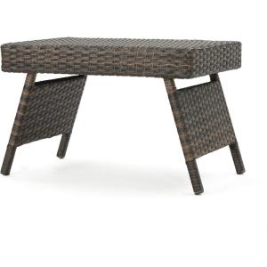 Christopher Knight Home Thira Outdoor Wicker End Table with Aluminum Frame, Mix Mocha