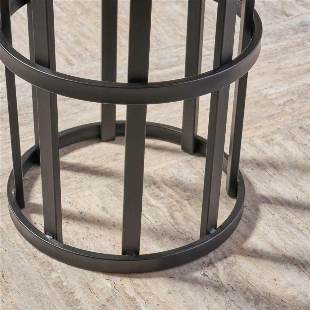 image:imageChristopher Knight Home Truda Outdoor 11 Inch Grey Finish Ceramic Tile Side Table Black Metal