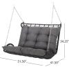Christopher Knight Home Arruda Outdoor Porch Swing with Cushions – Wicker – Gray/Dark Gray