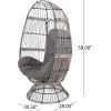 Christopher Knight Home Ellen Outdoor Wicker Swivel Egg Chair with Cushion, Gray, Dark Gray, Taupe(Gray  Dark Gray  Taupe)