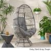 Christopher Knight Home Ellen Outdoor Wicker Swivel Egg Chair with Cushion, Gray, Dark Gray, Taupe(Gray  Dark Gray  Taupe)