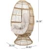 Christopher Knight Home Ellen Outdoor Wicker Swivel Egg Chair with Cushion, Gray, Dark Gray, Taupe(Light Brown  Beige)