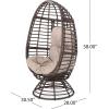 Christopher Knight Home Frances Outdoor Wicker Swivel Egg Chair with Cushion, Dark Brown, Beige