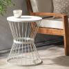 Christopher Knight Home Lassen Outdoor 16″ Iron Side Table, Matte White