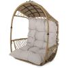 Christopher Knight Home Sidney Outdoor/Indoor Wicker Hanging Chair with 8 Foot Chain (NO Stand), Brown and Tan(Light Brown and Beige)