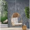 Christopher Knight Home Sidney Outdoor/Indoor Wicker Hanging Chair with 8 Foot Chain (NO Stand), Brown and Tan(Light Brown and Beige)