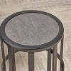 Christopher Knight Home Truda Outdoor 11 Inch Grey Finish Ceramic Tile Side Table, Black Metal