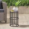 Christopher Knight Home Truda Outdoor 11 Inch Grey Finish Ceramic Tile Side Table, Black Metal