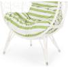 Christopher Knight Home Valerie Outdoor Wicker Teardrop Chair with Cushion, White and Green