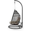 Elmcrest Outdoor Foldable Hanging Chair with Stand – Wicker and Rope – Multibrown/Tan/Black