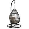 Elmcrest Outdoor Foldable Hanging Chair with Stand – Wicker and Rope – Multibrown/Tan/Black