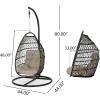 Elmcrest Outdoor Foldable Hanging Chair with Stand – Wicker and Rope – Multibrown/Tan/Black