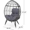 GDFStudio Valerie Outdoor Wicker Swing Chair with Cushion, Gray and Dark Gray