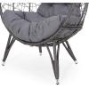 GDFStudio Valerie Outdoor Wicker Swing Chair with Cushion, Gray and Dark Gray