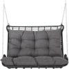 Christopher Knight Home Arruda Outdoor Porch Swing with Cushions – Wicker – Gray/Dark Gray