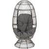 Christopher Knight Home Ellen Outdoor Wicker Swivel Egg Chair with Cushion, Gray, Dark Gray, Taupe(Gray  Dark Gray  Taupe)