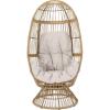 Christopher Knight Home Ellen Outdoor Wicker Swivel Egg Chair with Cushion, Gray, Dark Gray, Taupe(Light Brown  Beige)