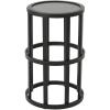 Christopher Knight Home Truda Outdoor 11 Inch Grey Finish Ceramic Tile Side Table, Black Metal