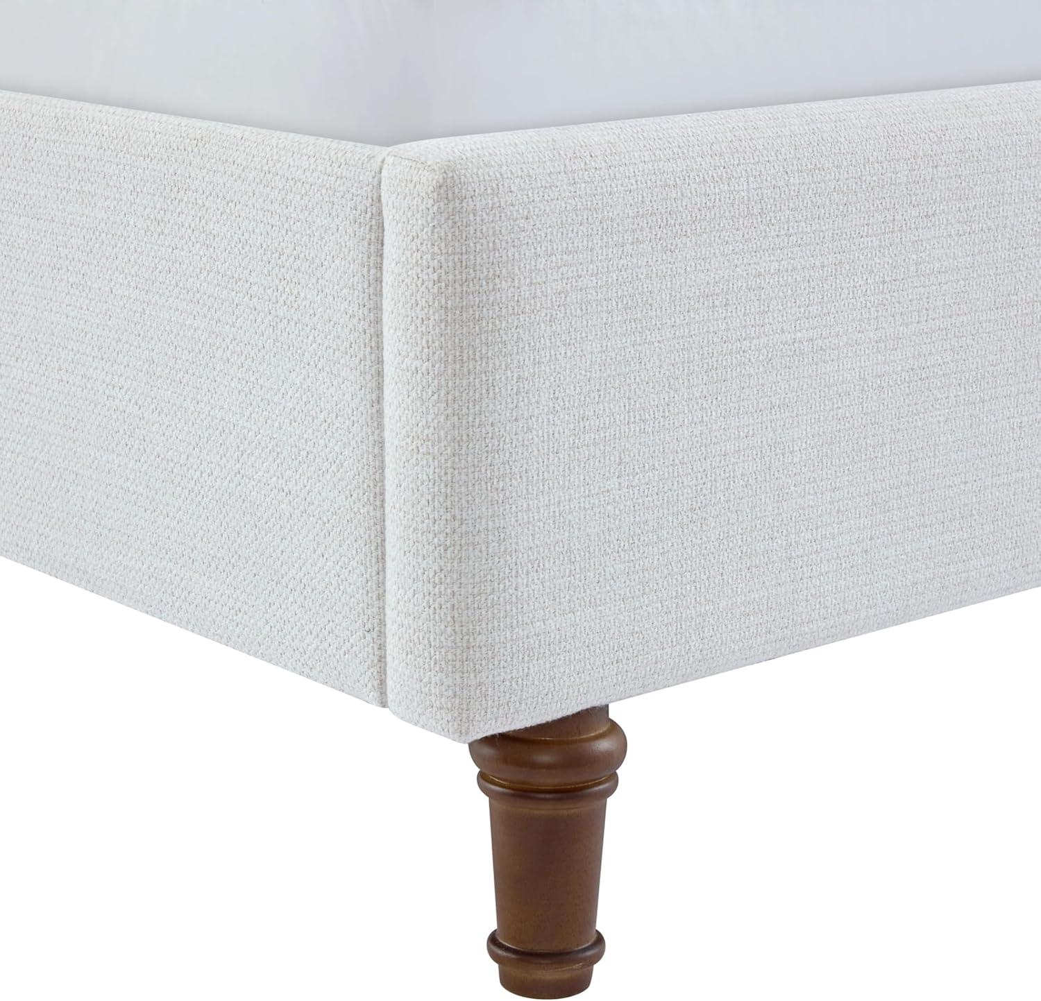 image:imageChristopher Knight Home Bacro 54 H Tall Headboard Upholstered Bed Queen Size Bed Slat Support Camelback Bed Wingback Headboard No Box Spring Needed Easy Assembly Chenille Headboard Bed IvoryCamelback Ivory
