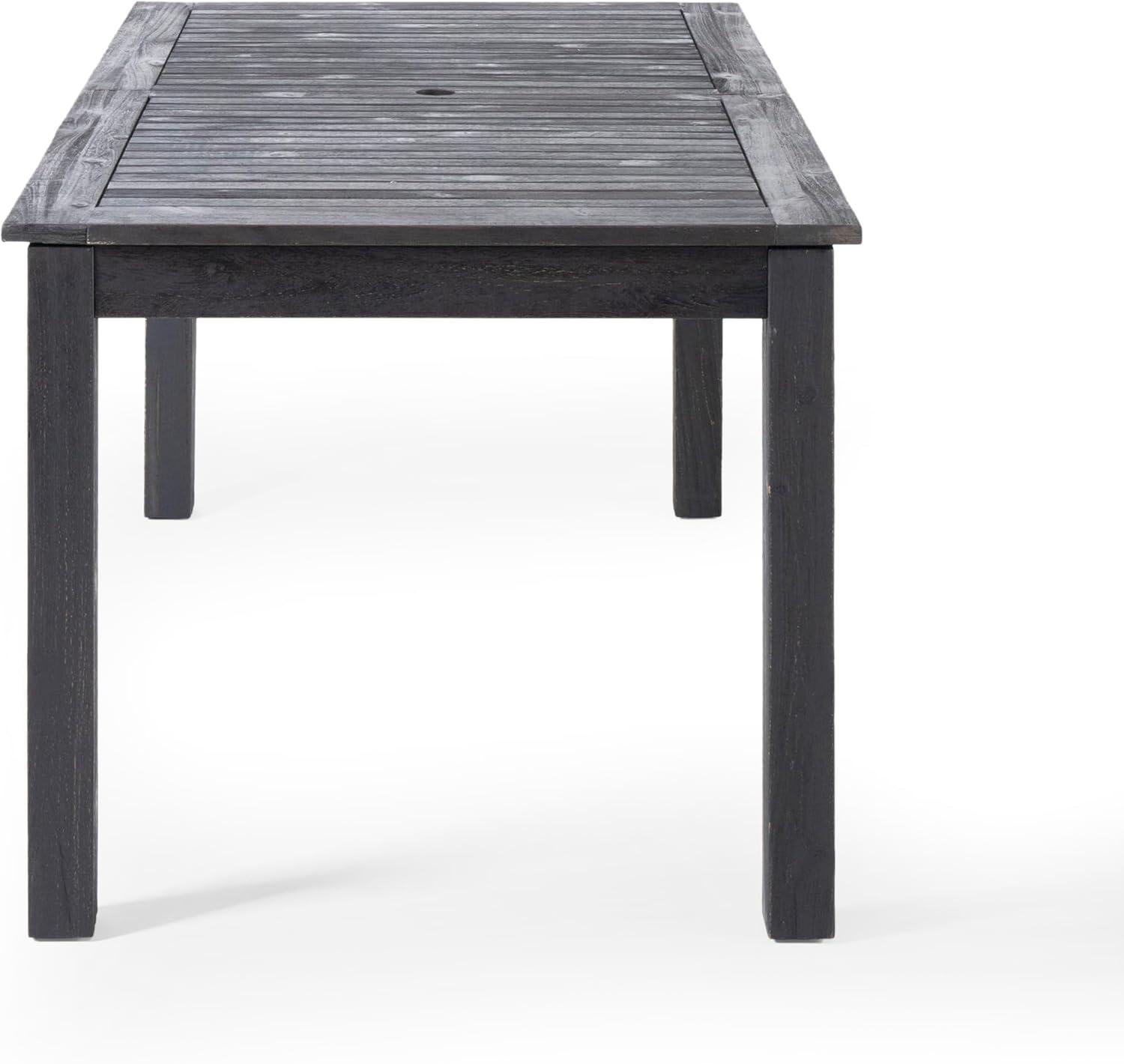 image:imageChristopher Knight Home Chivo 7Piece Acacia Wood Outdoor Dining Set Extendable Dining Table with Umbrella Hole and 6 Armless Chairs with Cushions Patio Dining Furniture Set Light GreyDark GreySet for 8