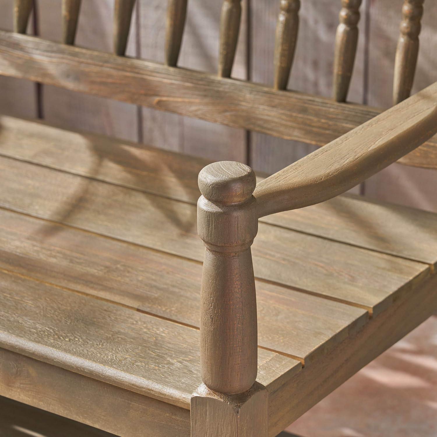 image:imageChristopher Knight Home Great Deal Furniture Christopher Knight Home Cody Outdoor Acacia Wood Bench with Shelf Gray Finish