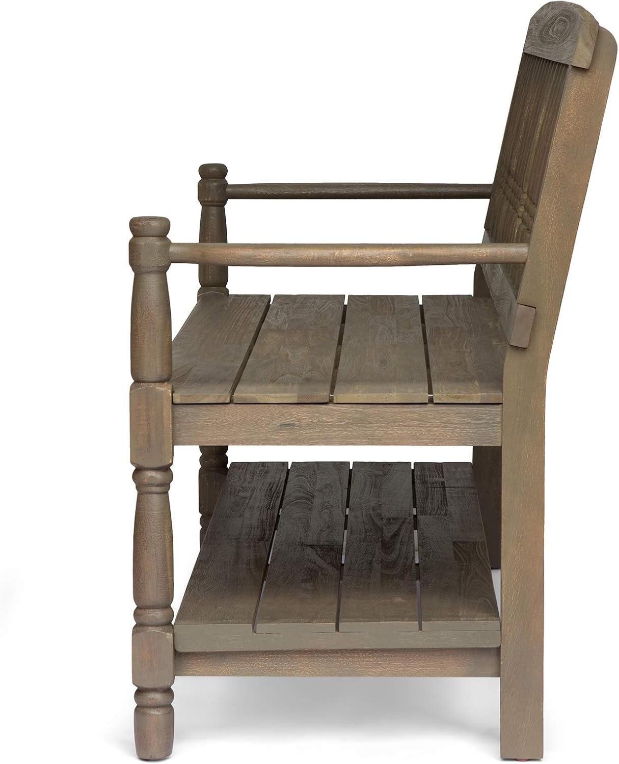 image:imageChristopher Knight Home Great Deal Furniture Christopher Knight Home Cody Outdoor Acacia Wood Bench with Shelf Gray Finish
