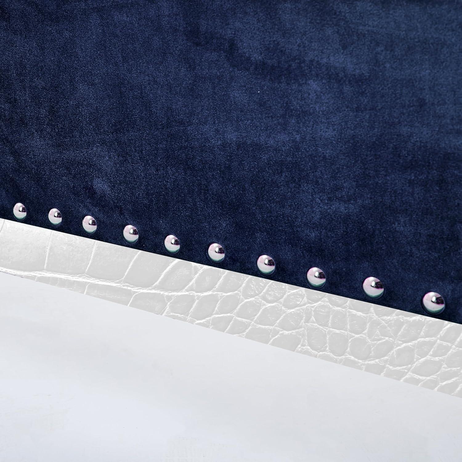 image:imageChristopher Knight Home Raelyn Velvet Upholsterted King Size Bed Frame with Headboard Rectangular King Bed Frame with Wingback Headboard Wood Platform Bed Frame No Box Spring Needed Navy BlueNavy Blue