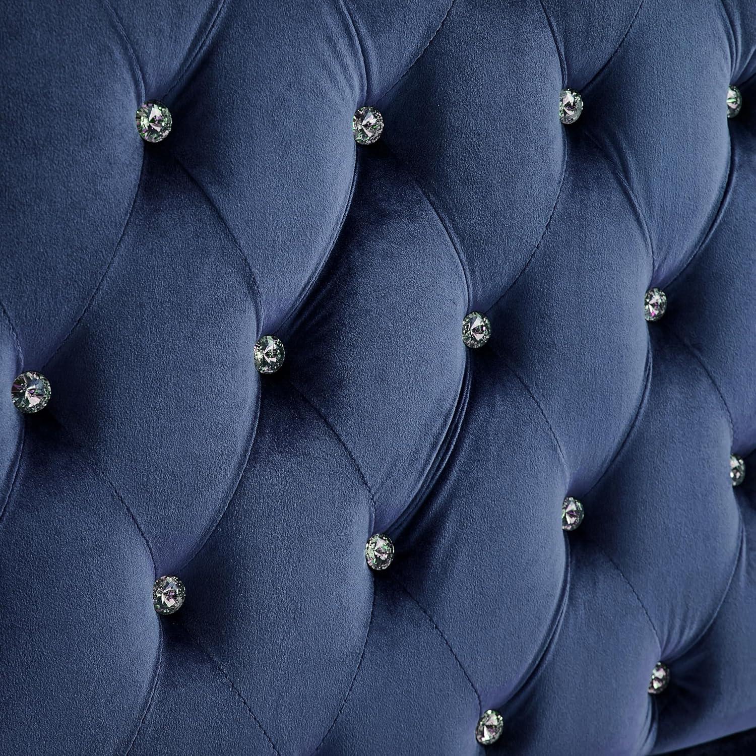 image:imageChristopher Knight Home Raelyn Velvet Upholsterted King Size Bed Frame with Headboard Rectangular King Bed Frame with Wingback Headboard Wood Platform Bed Frame No Box Spring Needed Navy BlueNavy Blue