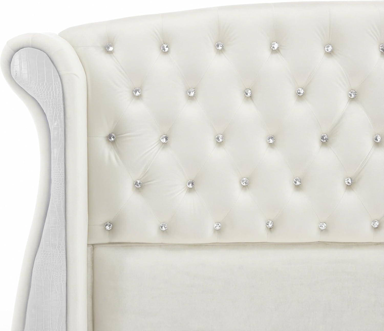 image:imageChristopher Knight Home Raelyn Velvet Upholsterted King Size Bed Frame with Headboard Rectangular King Bed Frame with Wingback Headboard Wood Platform Bed Frame No Box Spring Needed Navy BlueBeige
