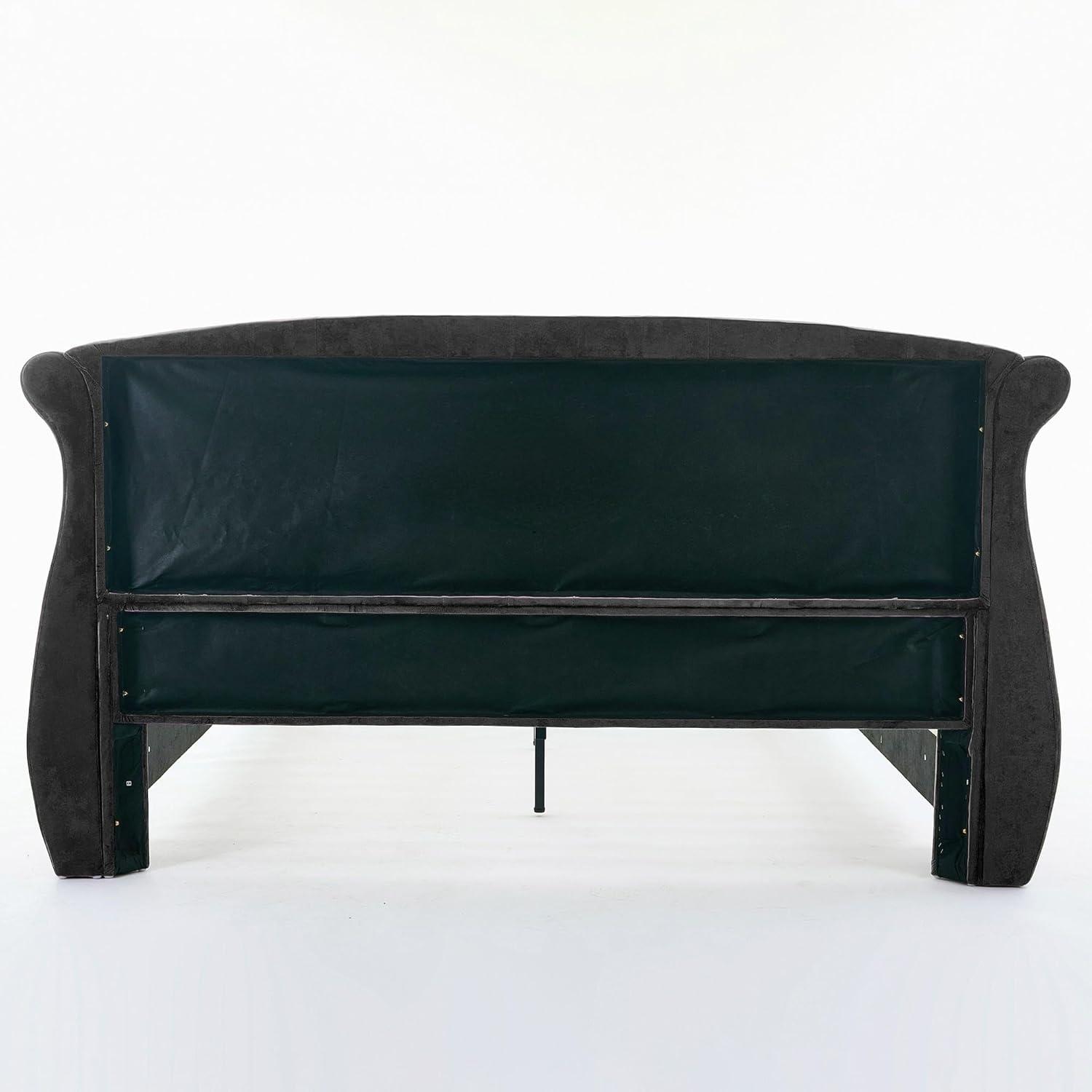 image:imageChristopher Knight Home Raelyn Velvet Upholsterted King Size Bed Frame with Headboard Rectangular King Bed Frame with Wingback Headboard Wood Platform Bed Frame No Box Spring Needed Navy BlueBlack