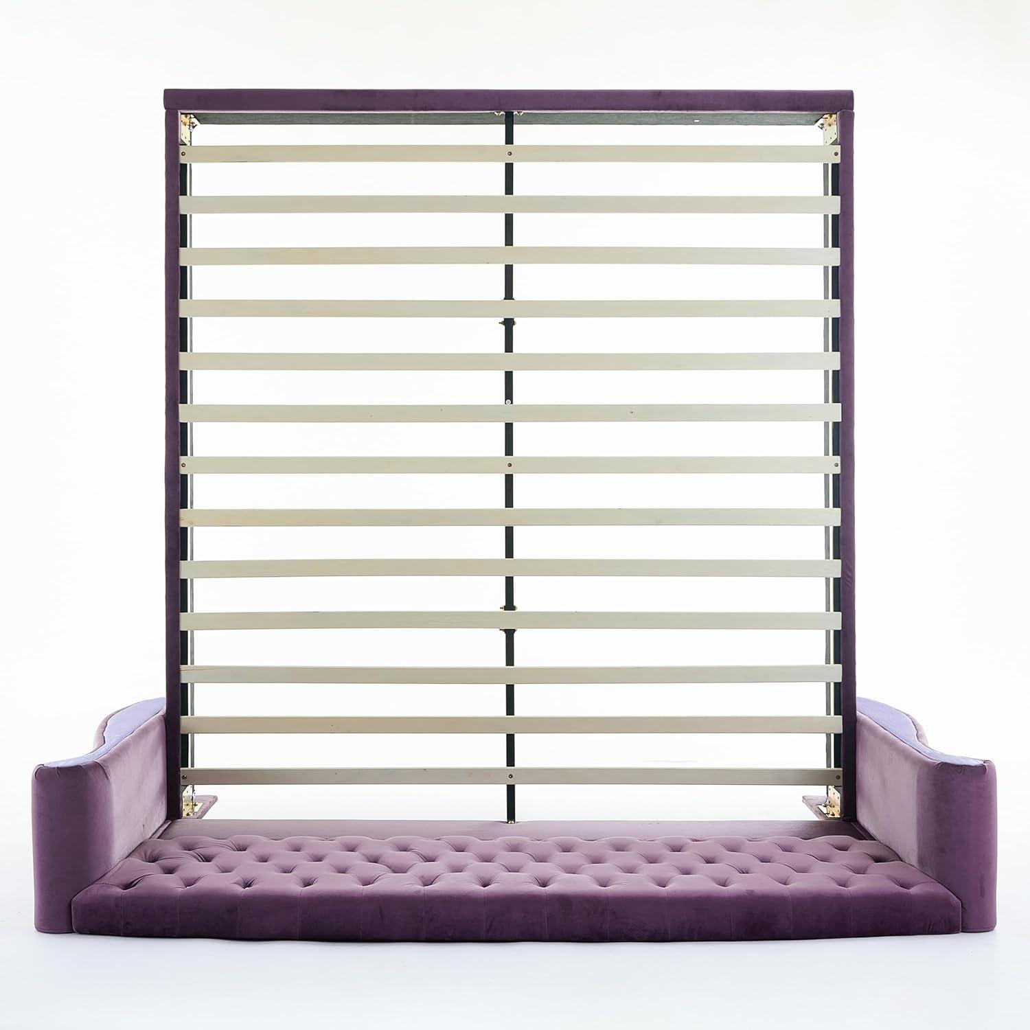 image:imageChristopher Knight Home Raelyn Velvet Upholsterted King Size Bed Frame with Headboard Rectangular King Bed Frame with Wingback Headboard Wood Platform Bed Frame No Box Spring Needed Navy BluePurple