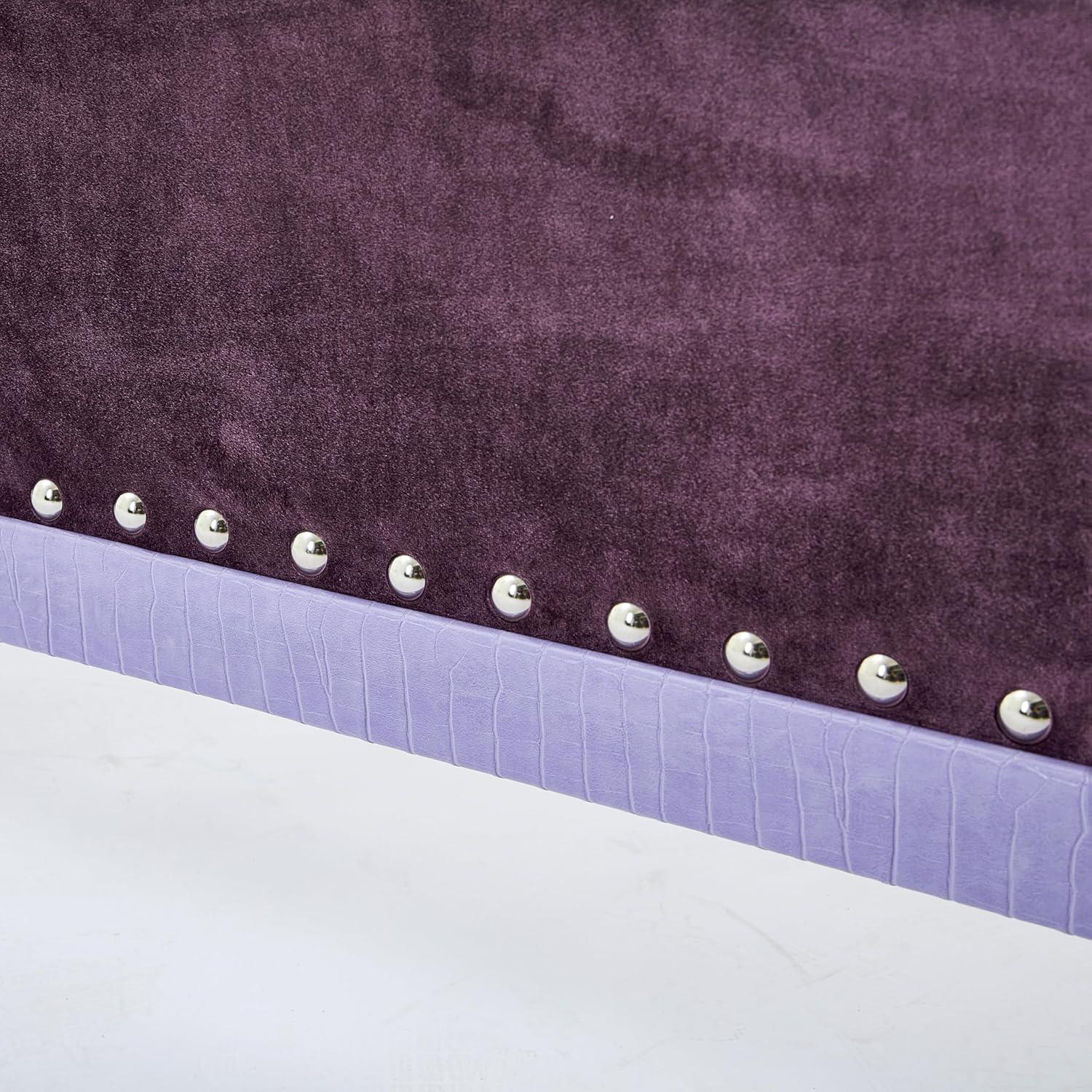 image:imageChristopher Knight Home Raelyn Velvet Upholsterted King Size Bed Frame with Headboard Rectangular King Bed Frame with Wingback Headboard Wood Platform Bed Frame No Box Spring Needed Navy BluePurple
