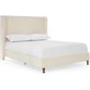 Christopher Knight Home Bacro 54″ H Tall Headboard Upholstered Bed, Queen Size Bed, Slat Support Camelback Bed, Wingback Headboard, No Box Spring Needed, Easy Assembly Chenille Headboard Bed, Ivory(Ivory Boucle)