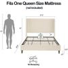 Christopher Knight Home Bacro 54″ H Tall Headboard Upholstered Bed, Queen Size Bed, Slat Support Camelback Bed, Wingback Headboard, No Box Spring Needed, Easy Assembly Chenille Headboard Bed, Ivory(Ivory Boucle)