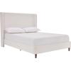 Christopher Knight Home Bacro 54″ H Tall Headboard Upholstered Bed, Queen Size Bed, Slat Support Camelback Bed, Wingback Headboard, No Box Spring Needed, Easy Assembly Chenille Headboard Bed, Ivory(Cream White tall Headboard)