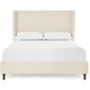 Christopher Knight Home Bacro 54″ H Tall Headboard Upholstered Bed, Queen Size Bed, Slat Support Camelback Bed, Wingback Headboard, No Box Spring Needed, Easy Assembly Chenille Headboard Bed, Ivory(Ivory Boucle)