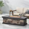 Christopher Knight Home Chesney Outdoor 50,000 BTU Rectangular Fire Pit (No Tank Holder) – Lightweight Concrete – Stone Finish