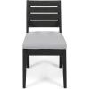 Christopher Knight Home Chivo 7-Piece Acacia Wood Outdoor Dining Set, Extendable Dining Table with Umbrella Hole and 6 Armless Chairs with Cushions, Patio Dining Furniture Set, Light Grey+Dark Grey(Set for 6)