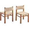 Christopher Knight Home Dudu 9-Piece Outdoor Dining Set Acacia Wood, Expandable Table with Umbrella Hole and 8 Wicker Chairs, Patio Dining Furniture Set for Garden/Backyard, Light Grey+Teak+Natural(Light Grey 9 Piece)