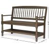 Christopher Knight Home Eddie Indoor Farmhouse Acacia Wood Bench with Shelf, Gray Finish