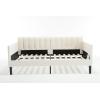 Christopher Knight Home Elena Twin Size Upholstered Daybed, Futon Sofa Bed Ribbed Tufted Backrest Lavish Modern Design, Couch Bed Frame for Bedroom Living Room Guest Room Apartment, Ivory Boucle(Beige Velvet)