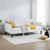 Christopher Knight Home Elena Twin Size Upholstered Daybed, Futon Sofa Bed Ribbed Tufted Backrest Lavish Modern Design, Couch Bed Frame for Bedroom Living Room Guest Room Apartment, Ivory Boucle(Beige Velvet)