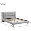 Christopher Knight Home Esme Full Size Upholstered Platform Bed Frame with Cookie-Shaped Headboard, Chenille Fabric Bed Frame, Wood Bed Support and Slat, No Box Spring Needed, Easy Assembly, Gray(Full)